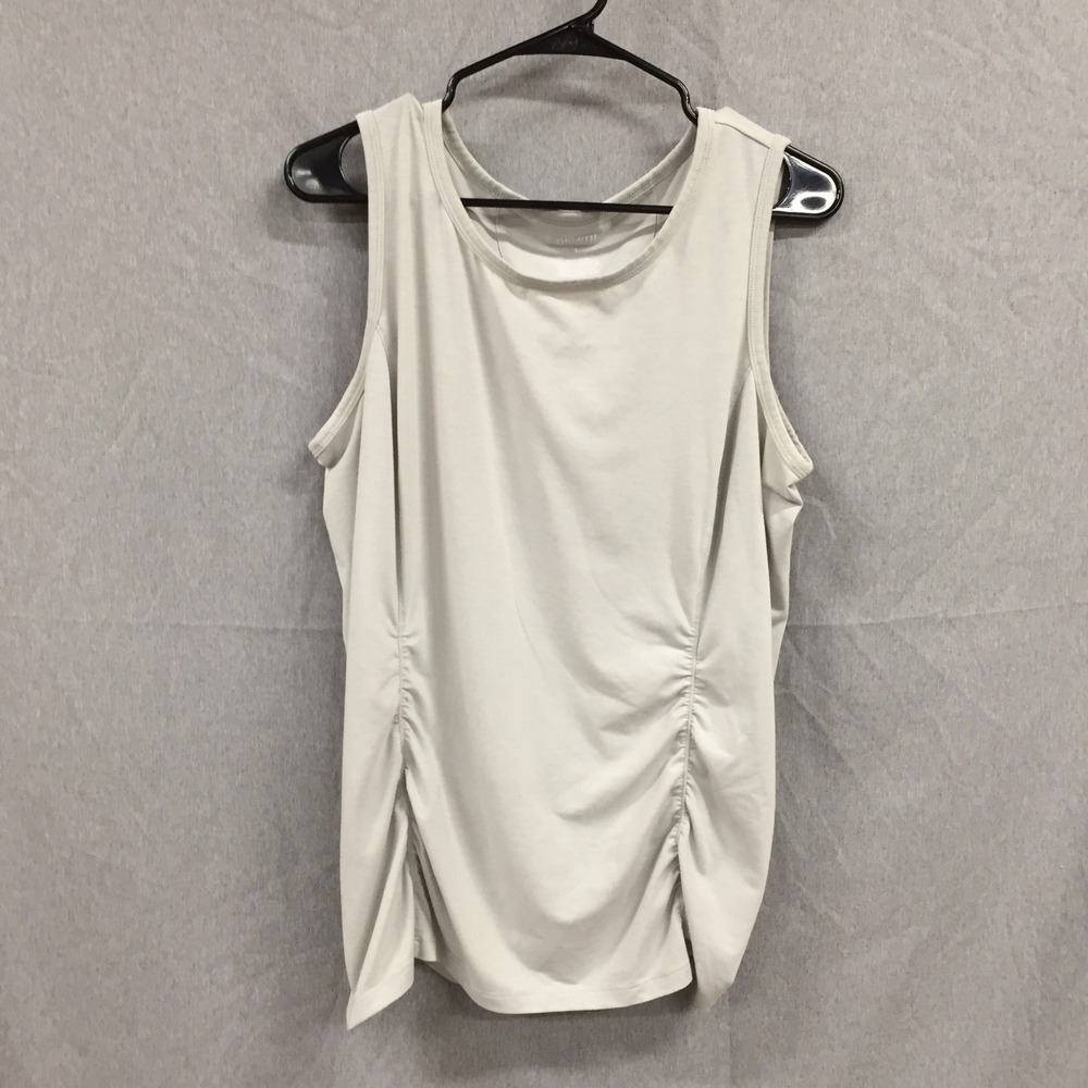 Duluth Trading Co Womens L Gray Ruched Side Tank Top Shirt